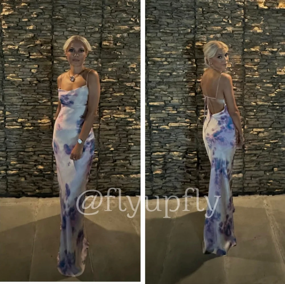 ZARA NEW LONG SATIN DRESS WITH OPEN BACK Size S